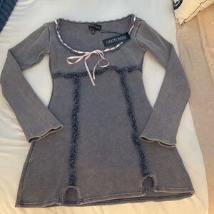 Current Mood blue Dress with Pink Ribbon from Dollskillz